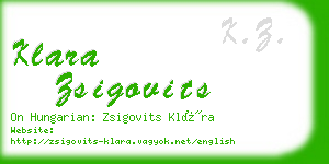 klara zsigovits business card